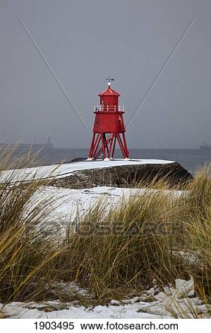 A Red Lighthouse Along The Coast; South Shields, Tyne And Wear, England View Large Photo Image Stock Photography - A Red Lighthouse Along The Coast; South Shields, Tyne And Wear, England. Fotosearch