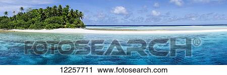 Stock Image - A remote atoll of the Marshall Islands; Republic of the Marshall Islands. Fotosearch
