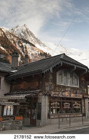 A Restaurant With The French Alps In The Background; Chamonix-Mont-Blanc Rhone-Alpes France View Large Photo Image Stock Image - A Restaurant With The French Alps In The Background; Chamonix-Mont-Blanc Rhone-Alpes France. Fotosearch