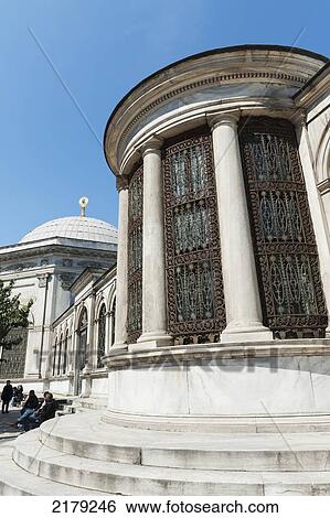Stock Photograph - A Round Building With Pillars In The Old City; Istanbul Turkey. Fotosearch