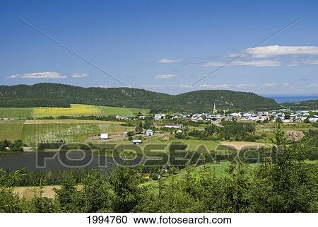 Stock Image - A Rural Town; Ile D'orleans Quebec Canada. Fotosearch