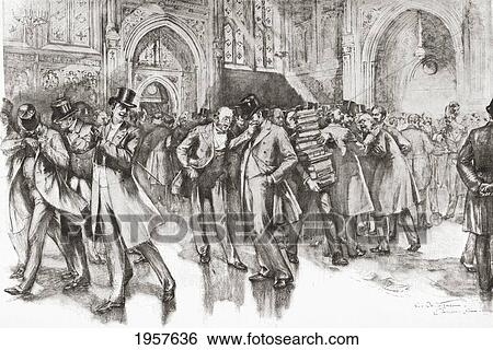 A Scene In The Members Lobby, Palace Of Westminster, London. Parliament Of The United Kingdom, After A Lively Debate, In The Early Twentieth Century. From The Century Illustrated Monthly Magazine, May To October 1904. View Large Photo Image Stock Photograph - A Scene In The Members Lobby, Palace Of Westminster, London. Parliament Of The United Kingdom, After A Lively Debate, In The Early Twentieth Century. From The Century Illustrated Monthly Magazine, May To October 1904.. Fotosearch