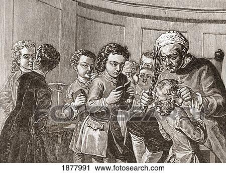 Stock Image - A School Classroom In The Early Eighteenth Century. From The Book Short History Of The English People By J. R. Green, Published London 1893. Fotosearch