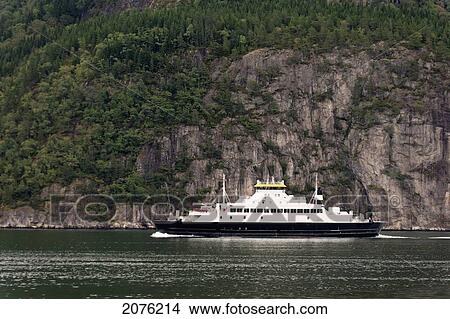 A Ship In Hardangerfjord; Hardangervidda Norway View Large Photo Image Picture - A Ship In Hardangerfjord; Hardangervidda Norway. Fotosearch