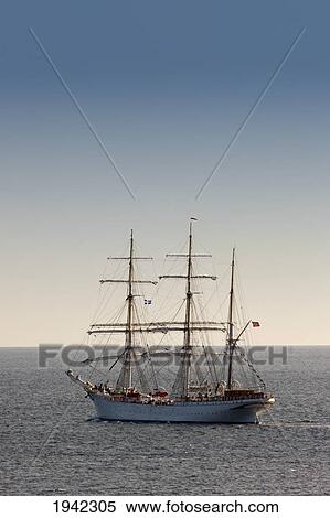 Stock Photography - A Ship In The Ocean; Shetland Scotland. Fotosearch