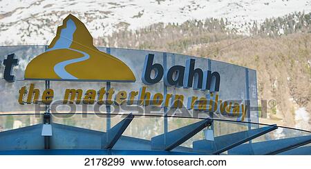 A Sign For The Matterhorn Railway; Zermatt Valais Switzerland View Large Photo Image Stock Photo - A Sign For The Matterhorn Railway; Zermatt Valais Switzerland. Fotosearch
