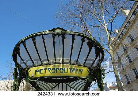 A sign for the Metropolitain, the public rapid transit system; Paris, France View Large Photo Image Stock Image - A sign for the Metropolitain, the public rapid transit system; Paris, France. Fotosearch