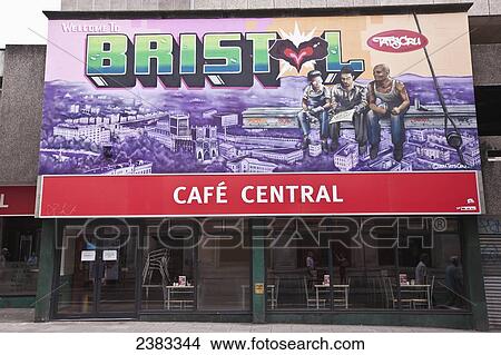 A sign saying Welcome to Bristol above Cafe Central; Bristol, England View Large Photo Image Picture - A sign saying Welcome to Bristol above Cafe Central; Bristol, England. Fotosearch