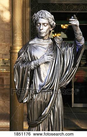 Stock Photograph - A Silver Statue. Fotosearch