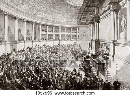 Stock Photograph - A Sitting Of The French Legislature In 1868. From L'univers Illustre Published In Paris In 1868.. Fotosearch