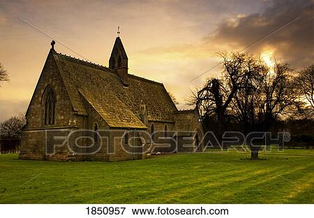 Stock Photo - A Small Church In Scenic Setting. Fotosearch