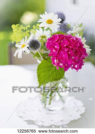 Stock Photography - A small colourful flower bouquet; Chilliwack, British Columbia, Canada. Fotosearch