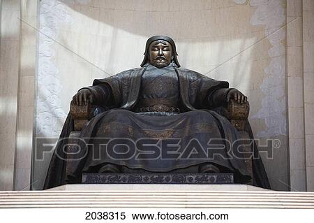 Stock Photography - A Statue Of Genghis Khan The Founder Of The Mongol Empire; Ulaanbatar Mongolia. Fotosearch
