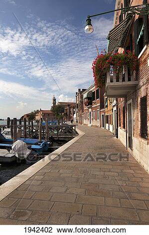 A Street Along The Water; Murano Italy View Large Photo Image Stock Image - A Street Along The Water; Murano Italy. Fotosearch