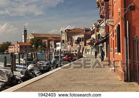 A Street Along The Water; Murano Italy View Large Photo Image Stock Image - A Street Along The Water; Murano Italy. Fotosearch