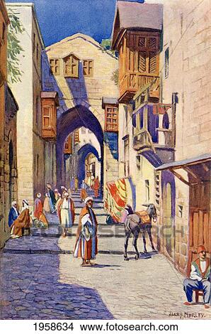 Picture - A Street In Jerusalem, Palestine, Circa 1910. From A Book Of Modern Palestine By Richard Penlake Published C. 1910.. Fotosearch