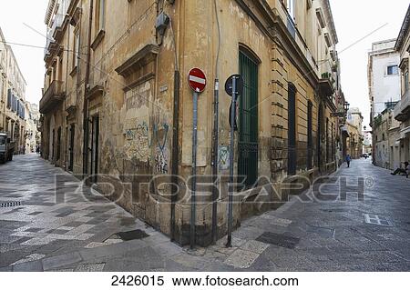 Stock Photography - A street scene in the old quarter of Lecce; Salento, Italy. Fotosearch