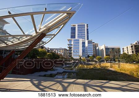 Stock Image - A Structure And Condominium Building In Northwest Pearl District; Portland, Oregon, United States Of America. Fotosearch