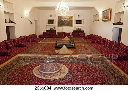 Picture - A traditional majlis in Al Ain Palace Museum; Al Ain, Abu Dhabi, United Arab Emirates. Fotosearch