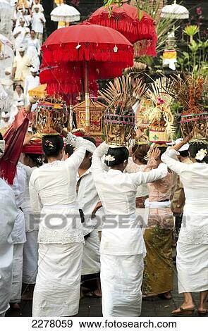 Stock Photo - A traditional religious ceremony; Bali, Indonesia. Fotosearch
