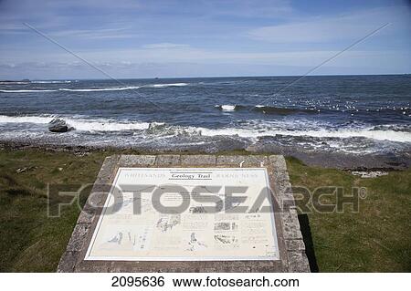 Stock Photograph - A Trail Map Along The Water's Edge; Scottish Borders Scotland. Fotosearch
