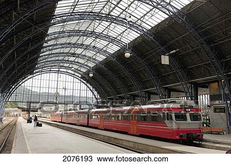 A Train In The Railway Station; Bergen Norway View Large Photo Image Stock Image - A Train In The Railway Station; Bergen Norway. Fotosearch