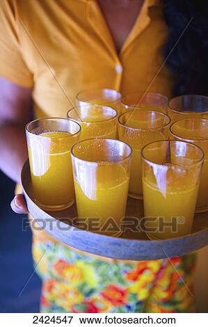 A tray with glasses of juice; Ulpotha, Embogama, Sri Lanka View Large Photo Image Stock Photo - A tray with glasses of juice; Ulpotha, Embogama, Sri Lanka. Fotosearch