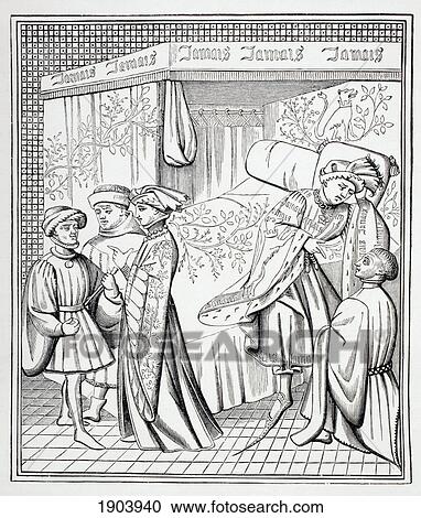 A Trimmed Canopy Bed With Curtains After A 14Th Century Miniature. From Les Artes Au Moyen Age, Published Paris 1873. View Large Photo Image Stock Image - A Trimmed Canopy Bed With Curtains After A 14Th Century Miniature. From Les Artes Au Moyen Age, Published Paris 1873.. Fotosearch