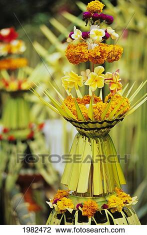 Stock Image - A tropical floral arrangement; Hawaii, United States of America. Fotosearch