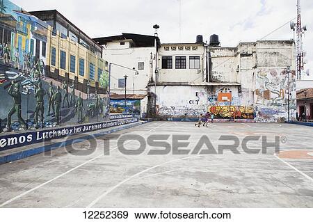 A urban basketball court in Leon's city centre; Leon, Nicaragua View Large Photo Image Stock Photo - A urban basketball court in Leon's city centre; Leon, Nicaragua. Fotosearch