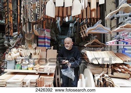 A vendor sells wooden items; Istanbul, Turkey View Large Photo Image Stock Image - A vendor sells wooden items; Istanbul, Turkey. Fotosearch