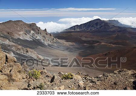 A view of a crater on a sunny day; Haleakala, Maui, Hawaii, United States of America View Large Photo Image Stock Image - A view of a crater on a sunny day; Haleakala, Maui, Hawaii, United States of America. Fotosearch