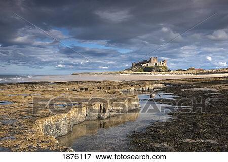 Stock Photo - A View Of Bamburgh Castle; Bamburgh, Northumberland, England. Fotosearch