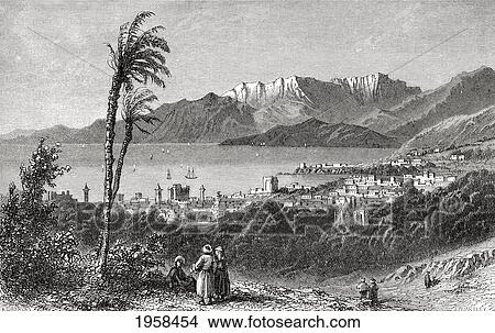 Picture - A View Of Beirut And The Lebanon In The 19Th Century. From El Mundo En La Mano Published 1875.. Fotosearch