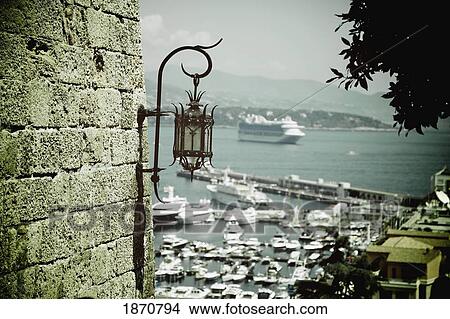 Picture - A View Of Boats In The Harbor; Monaco. Fotosearch