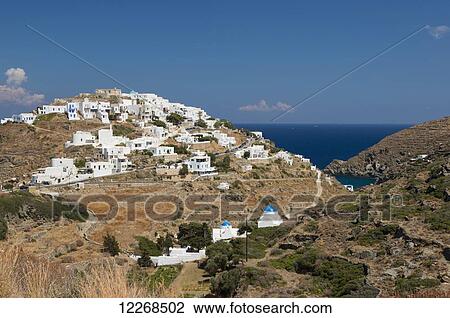 A view of Kastro, the hilltop town on Sifnos; Kastro, Sifnos, Cyclades, Greek Islands, Greece View Large Photo Image Stock Image - A view of Kastro, the hilltop town on Sifnos; Kastro, Sifnos, Cyclades, Greek Islands, Greece. Fotosearch