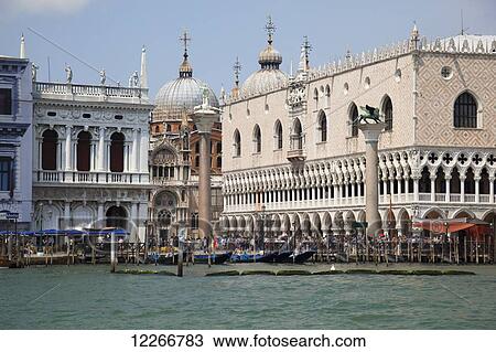 A view of San Marco Square from the Grand Canal; Venice, Italy View Large Photo Image Stock Image - A view of San Marco Square from the Grand Canal; Venice, Italy. Fotosearch