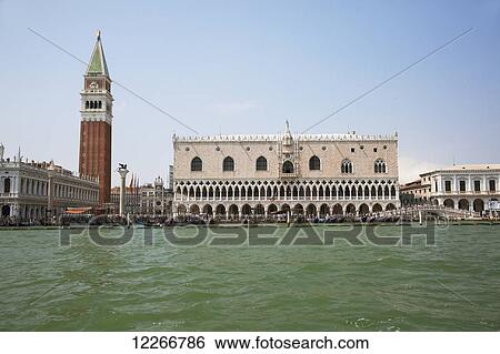 Stock Photograph - A view of San Marco Square from the Grand Canal; Venice, Italy. Fotosearch