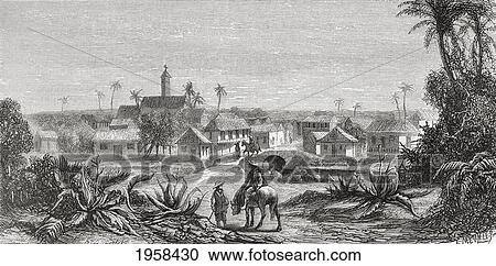 A View Of Santiago De Cali, Colombia, South America In The 19Th Century. From El Mundo En La Mano Published 1875. View Large Photo Image Stock Image - A View Of Santiago De Cali, Colombia, South America In The 19Th Century. From El Mundo En La Mano Published 1875.. Fotosearch
