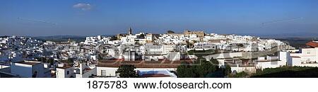 Stock Image - A View Of The Old Town; Vejer De La Frontera, Andalusia, Spain. Fotosearch