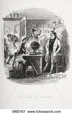 Stock Photo - A Visitor Of Distinction. Illustration From The Charles Dickens Novel Dombey And Son By H. K. Browne Known As Phiz. Fotosearch