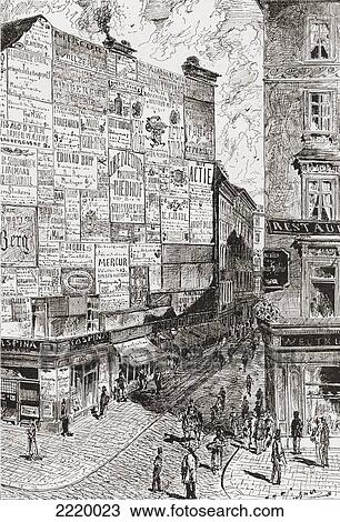 A Wall Of Advertisements On A Street In Vienna, Austria In The 19Th Century. From Pictures From The German Fatherland Published C. 1880. View Large Photo Image Stock Image - A Wall Of Advertisements On A Street In Vienna, Austria In The 19Th Century. From Pictures From The German Fatherland Published C. 1880.. Fotosearch
