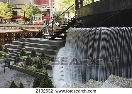 Stock Image - A Water Feature In An Urban Area; Chicago Illinois United States Of America. Fotosearch