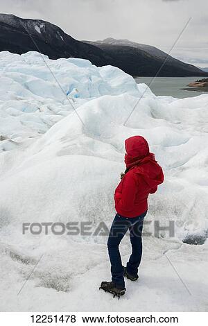A woman hikes on Moreno glacier, Los Glaciares National Park; Santa Cruz Province, Argentina View Large Photo Image Stock Photo - A woman hikes on Moreno glacier, Los Glaciares National Park; Santa Cruz Province, Argentina. Fotosearch