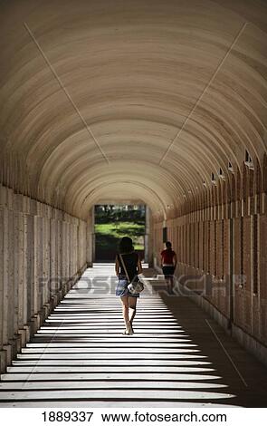 A Woman Walking In Arcade Of The Royal Palace View Large Photo Image Stock Photo - A Woman Walking In Arcade Of The Royal Palace. Fotosearch