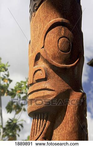 A Wood Carving On Totem Pole View Large Photo Image Stock Image - A Wood Carving On Totem Pole. Fotosearch
