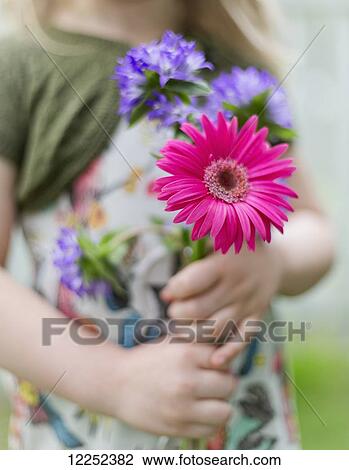 A young girl holding bright colourful cut flowers; Surrey, British Columbia, Canada View Large Photo Image Stock Image - A young girl holding bright colourful cut flowers; Surrey, British Columbia, Canada. Fotosearch