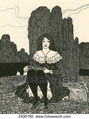 A young girl sat alone reading. From Illustrierte Sittengeschichte vom Mittelalter bis zur Gegenwart by Eduard Fuchs, published 1909. View Large Photo Image Stock Image - A young girl sat alone reading. From Illustrierte Sittengeschichte vom Mittelalter bis zur Gegenwart by Eduard Fuchs, published 1909.. Fotosearch