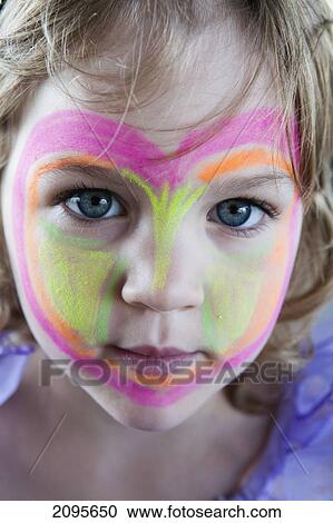 A Young Girl With Her Face Painted; Gold Coast Queensland Australia View Large Photo Image Stock Image - A Young Girl With Her Face Painted; Gold Coast Queensland Australia. Fotosearch