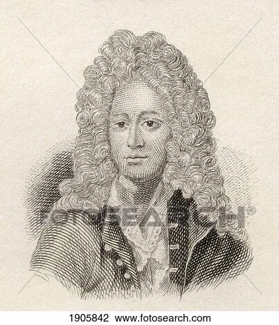 Stock Image - Aaron Hill, 1685 To 1750. English Poet, Dramatist And Miscellaneous Writer. From Crabb's Historical Dictionary Published 1825.. Fotosearch